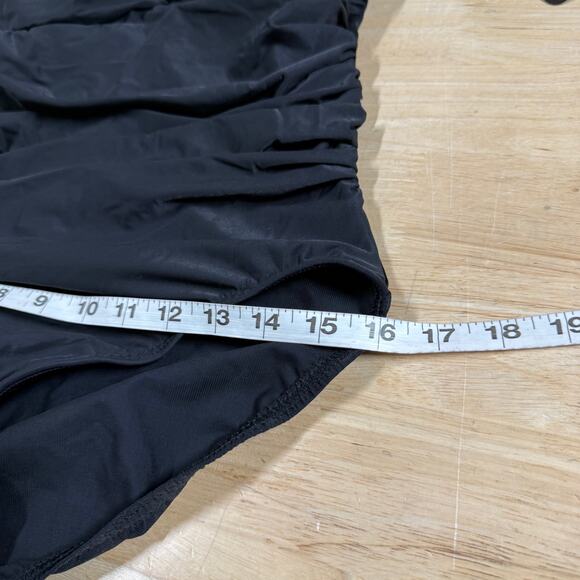 MIRACLESUIT NWT Black Palisades One Piece Swimsuit Size 14 Shirred Slimming - Picture 10 of 13